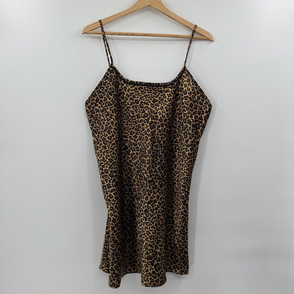 Gilligan & O'Malley Leopard Print Sleeveless Nightgown‎ Women's Size Large sli